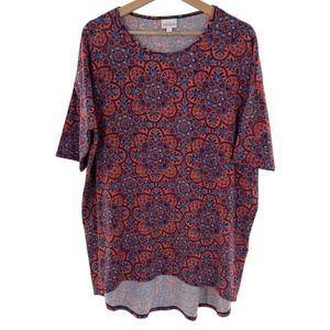 LuLaRoe Short Sleeve Tunic Top Floral Kaleidoscope Irma Medium M